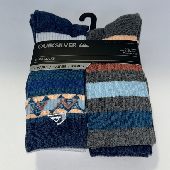 Quiksilver Underwear & Socks Quicksilver Mens 5 Pair Sock Crew